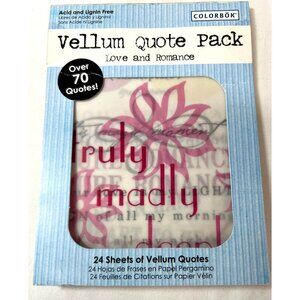 Colorbök Vellum Quote Pack Love & Romance 24 Sheets Acid & Lignin Free